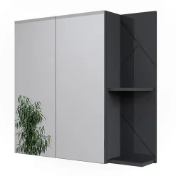 Vicco Armoire de toilette Anthracite Haute brillance 80x75cm