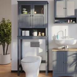 Meuble Wc|Vicco Armoire de toilette Gris 69x171cm