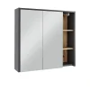 Vicco Armoire de toilette Gris/Artisan 80x75cm avec des étagères ouvertes