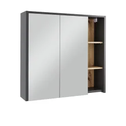Vicco Armoire de toilette Gris/Artisan 80x75cm avec des étagères ouvertes