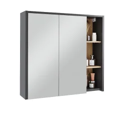 Vicco Armoire de toilette Gris/Artisan 80x75cm avec des étagères ouvertes