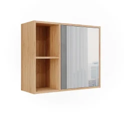 Armoire De Toilette|Vicco Armoire de toilette Bambou 54x44.5cm avec miroir