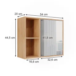 Armoire De Toilette|Vicco Armoire de toilette Bambou 54x44.5cm avec miroir