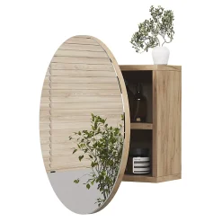 Armoire De Toilette|Vicco Armoire de toilette Chêne de force doré 50x50cm avec 2 compartiments