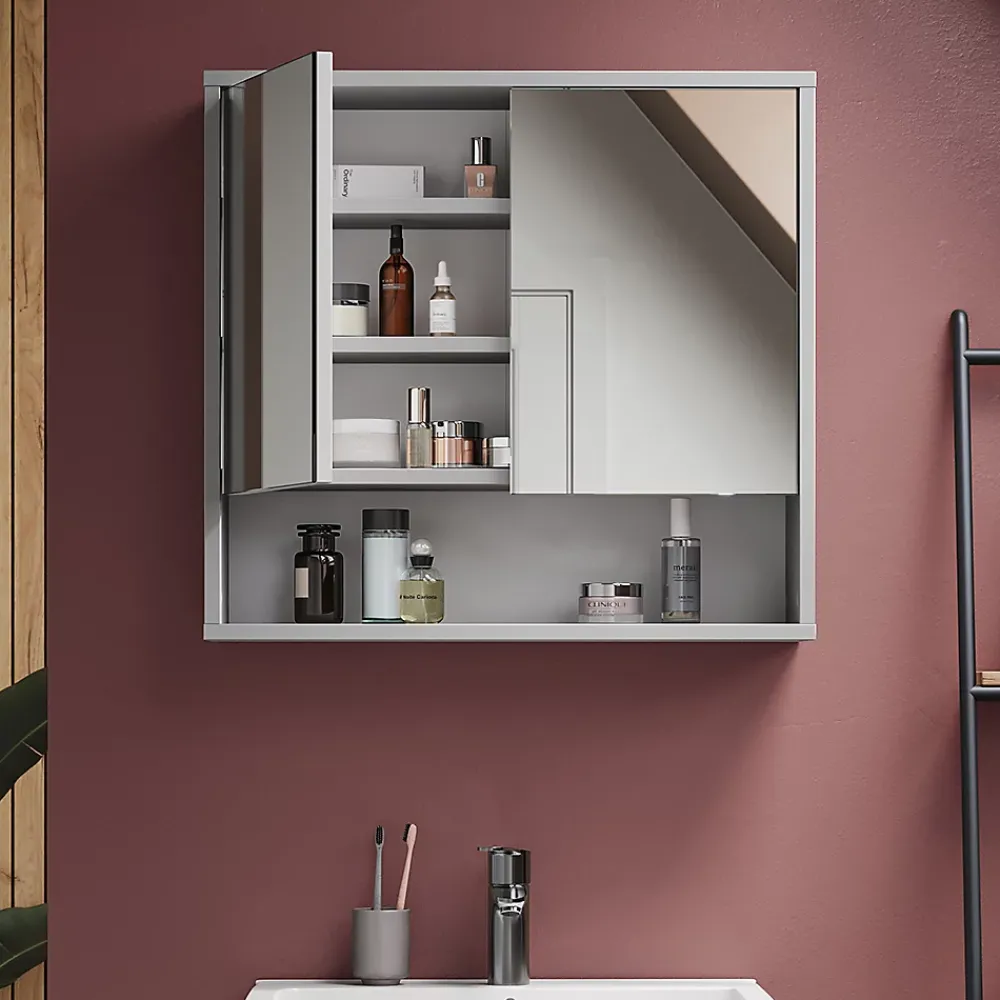 Armoire De Toilette|Vicco Armoire de toilette Blanc 70x65cm avec 2 portes