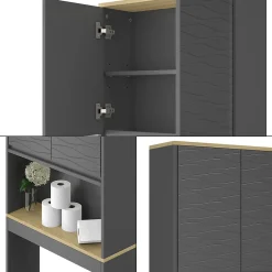 Vicco Armoire de toilette Anthracite 60x163cm
