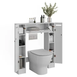 Meuble Wc|Vicco Armoire de toilette Blanc 89x99cm Distributeur de papier toilette à gauche et à droite