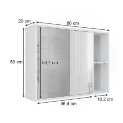 Armoire De Toilette|Vicco Armoire de toilette Blanc 80x60cm