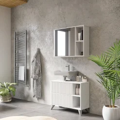 Armoire De Toilette|Vicco Armoire de toilette Blanc 80x60cm