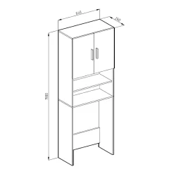 Meuble Wc|Vicco Armoire de toilette Blanc 64x190cm avec 2 portes