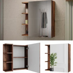 Armoire De Toilette|Vicco Armoire de toilette Oldstyle 62x64cm