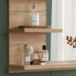 Armoire De Toilette|Vicco Armoire de toilette Chêne de force doré 78x50cm avec des étagères