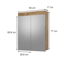 Vicco Armoire de toilette Chêne Wotan 60x77cm