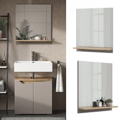 Vicco Armoire de toilette Grège 60x67cm avec étagère
