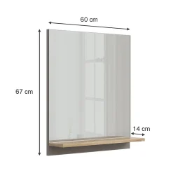 Vicco Armoire de toilette Grège 60x67cm avec étagère