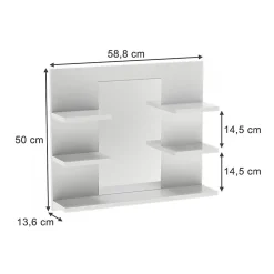 Armoire De Toilette|Vicco Armoire de toilette Blanc 58.8x50cm avec des étagères