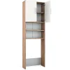 Meuble Wc|Vicco Armoire de toilette Sonoma/blanc 64x190cm avec 2 portes