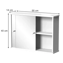 Vicco Armoire de toilette Blanc 55x40cm avec 2 portes coulissantes