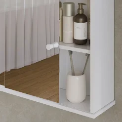 Vicco Armoire de toilette Blanc 55x40cm avec 2 portes coulissantes