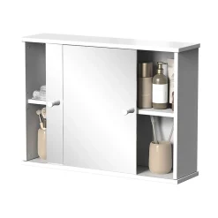 Vicco Armoire de toilette Blanc 55x40cm avec 2 portes coulissantes