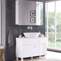 Vicco Armoire de toilette Blanc 100x79.8cm avec 3 portes