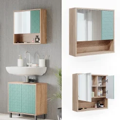 Vicco Armoire de toilette Vert menthe 54x53cm