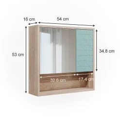 Vicco Armoire de toilette Vert menthe 54x53cm