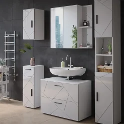 Vicco Armoire de toilette Blanc Haute brillance 80x75cm