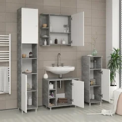 Armoire De Toilette|Vicco Armoire de toilette Béton 79.6x64cm