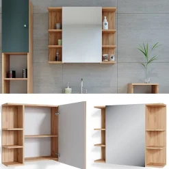 Armoire De Toilette|Vicco Armoire de toilette Chêne 79.6x64cm