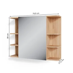 Armoire De Toilette|Vicco Armoire de toilette Chêne 79.6x64cm