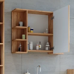 Armoire De Toilette|Vicco Armoire de toilette Chêne 79.6x64cm