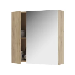 Vicco Armoire de toilette Chêne de force doré 60x59.2cm Avec étagères et 1 porte miroir