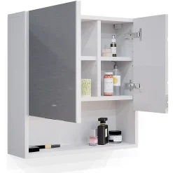 Armoire De Toilette|Vicco Armoire de toilette Blanc Haute brillance 16.9x55cm