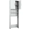 Vicco Armoire de toilette Béton/blanc 64x190cm avec 2 portes