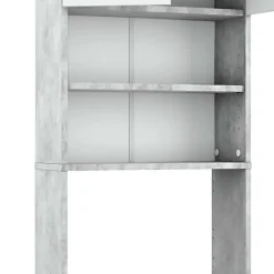Vicco Armoire de toilette Béton/blanc 64x190cm avec 2 portes