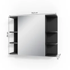 Armoire De Toilette|Vicco Armoire de toilette Anthracite 79.6x64cm