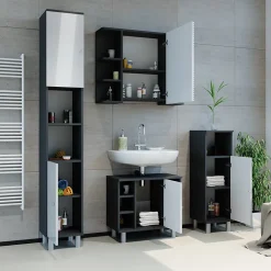 Armoire De Toilette|Vicco Armoire de toilette Anthracite 79.6x64cm
