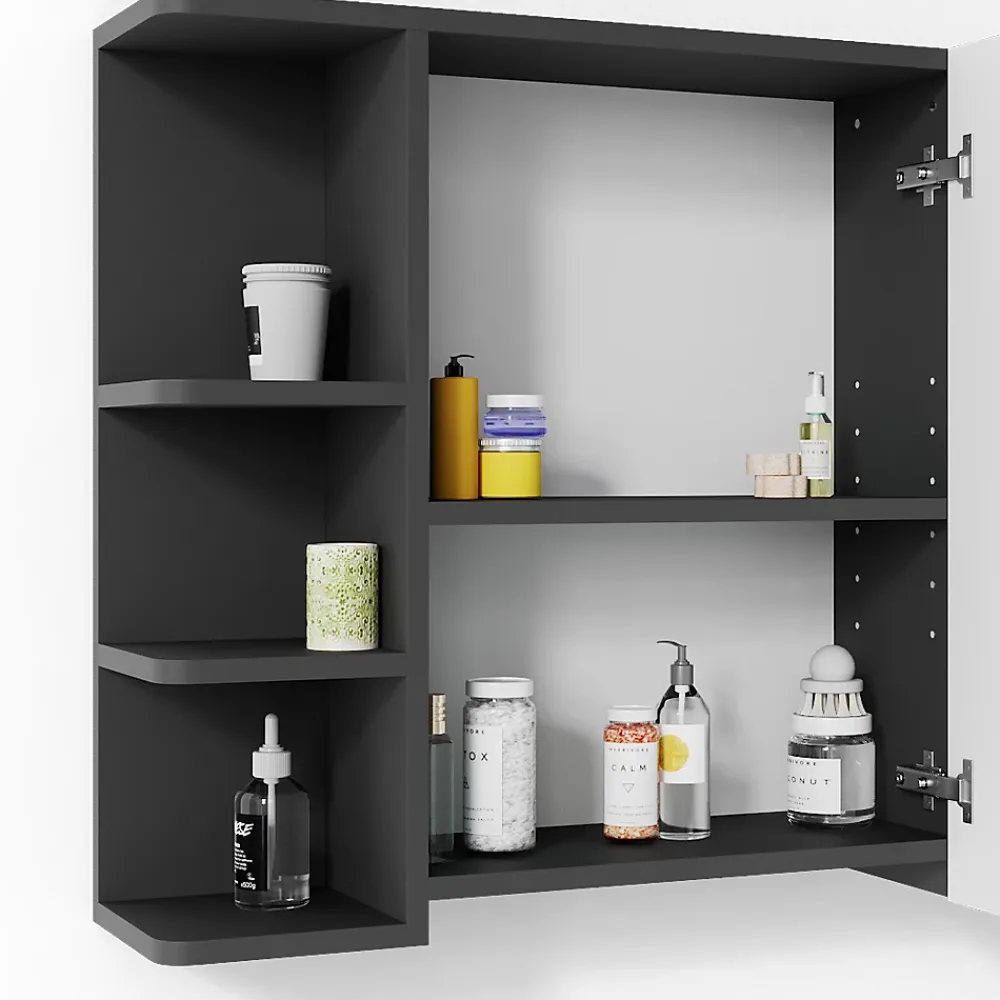 Armoire De Toilette|Vicco Armoire de toilette Anthracite 79.6x64cm
