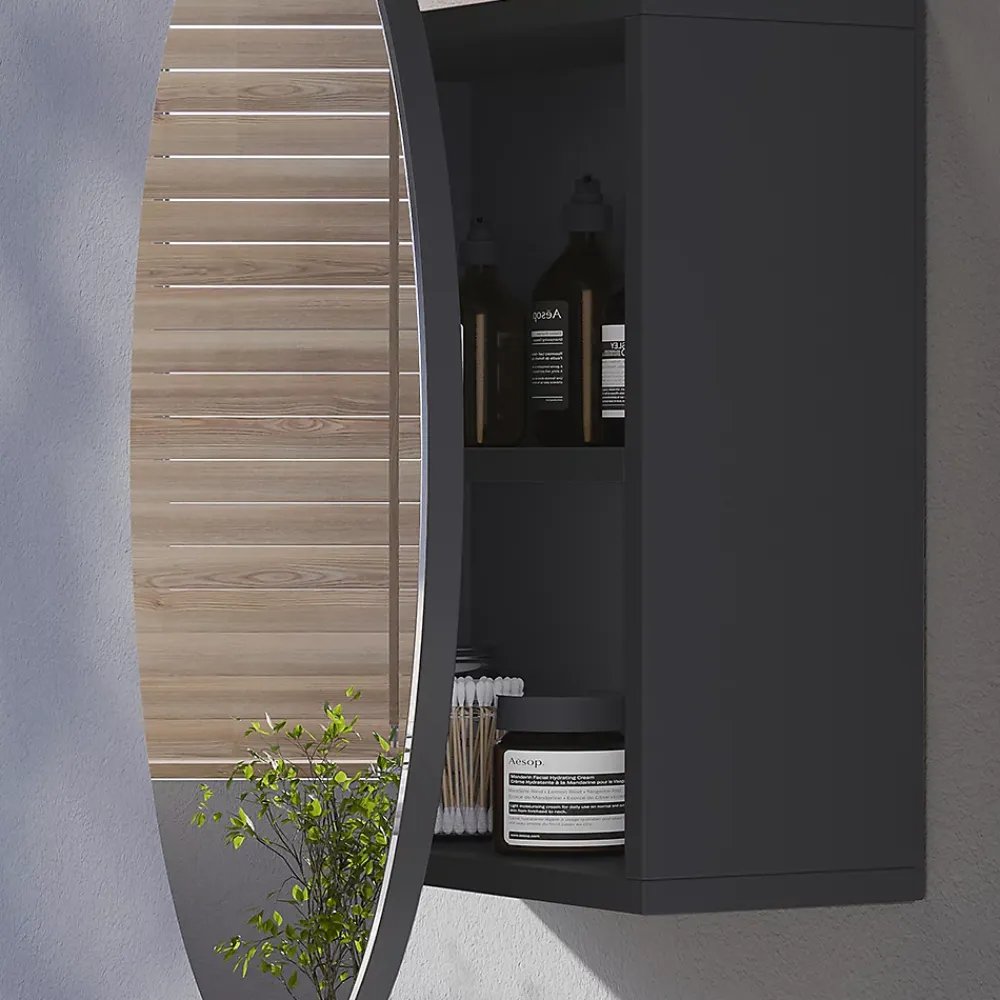 Armoire De Toilette|Vicco Armoire de toilette Anthracite 70x70cm avec 2 compartiments