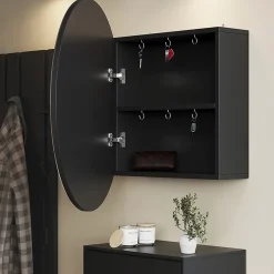 Armoire De Toilette|Vicco Armoire de toilette Anthracite 70x70cm avec 2 compartiments