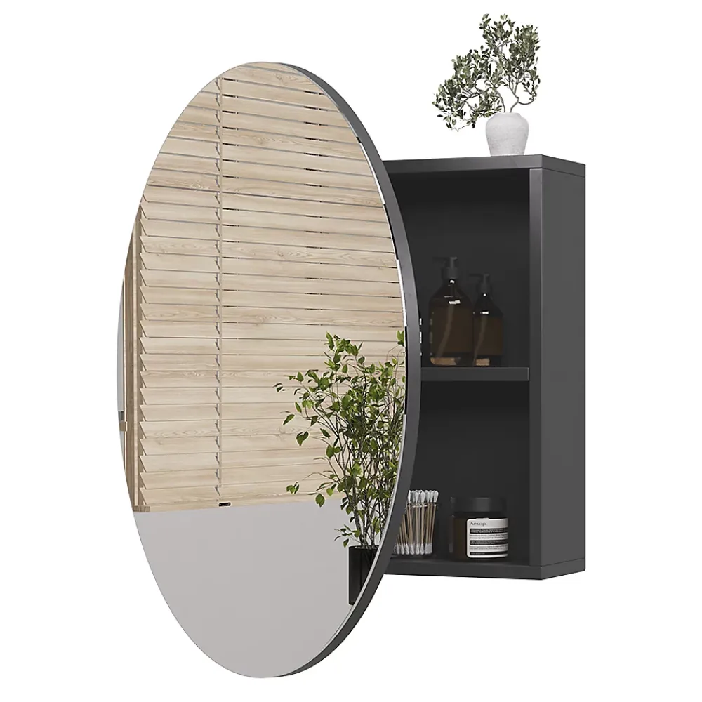 Armoire De Toilette|Vicco Armoire de toilette Anthracite 70x70cm avec 2 compartiments