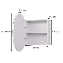 Armoire De Toilette|Vicco Armoire de toilette Blanc 70x70cm avec 2 compartiments