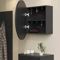 Vicco Armoire de toilette Anthracite 60x60cm avec 2 compartiments