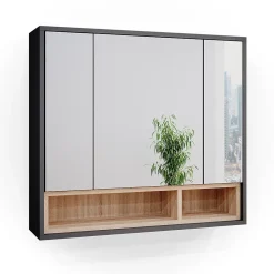 Armoire De Toilette|Vicco Armoire de toilette Anthracite 80x72cm