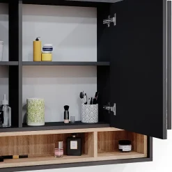 Armoire De Toilette|Vicco Armoire de toilette Anthracite 80x72cm