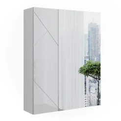 Armoire De Toilette|Vicco Armoire de toilette Blanc Haute brillance 60x75cm
