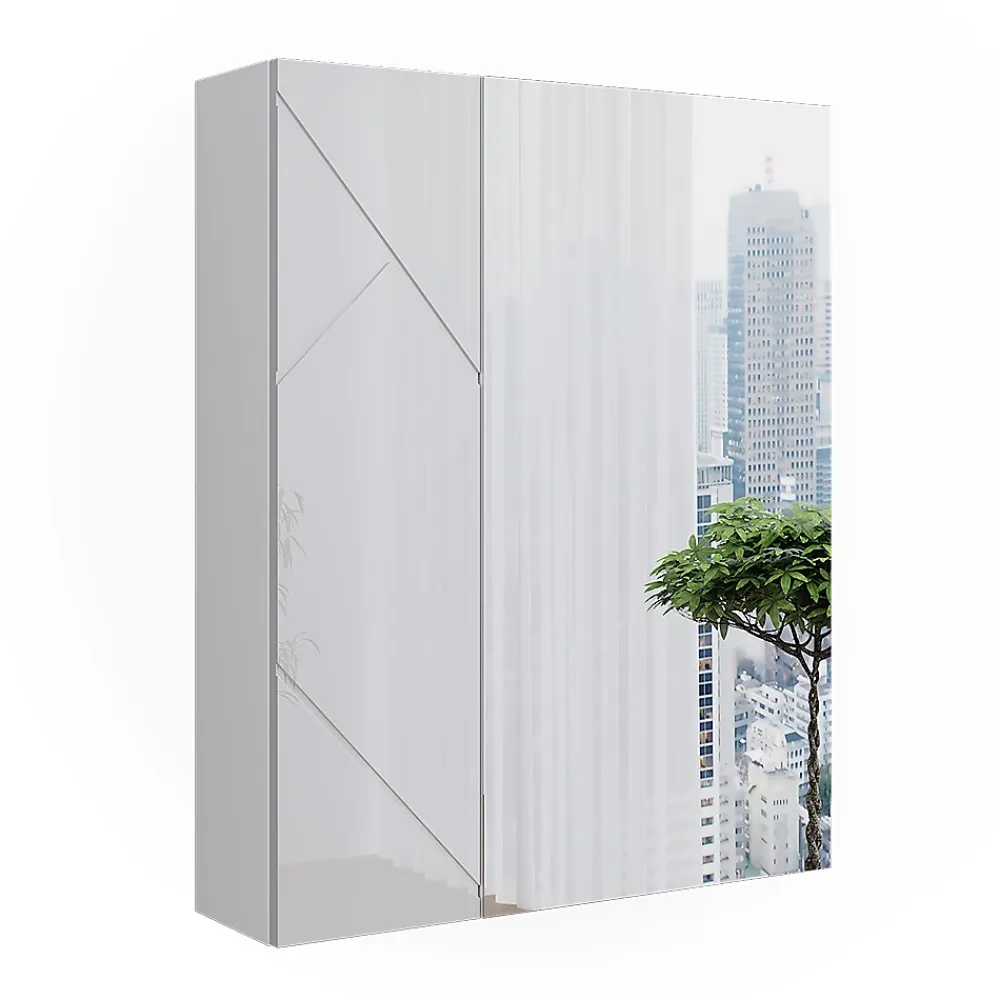 Armoire De Toilette|Vicco Armoire de toilette Blanc Haute brillance 60x75cm