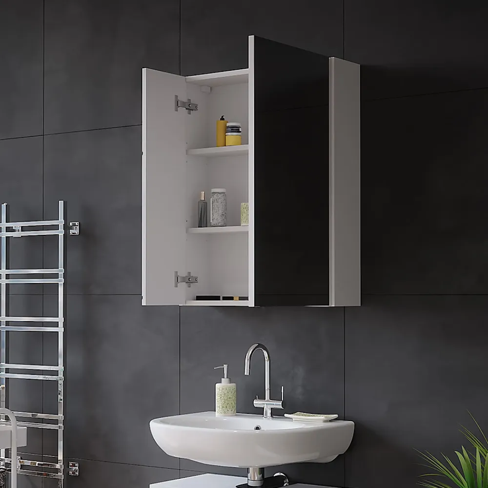 Armoire De Toilette|Vicco Armoire de toilette Blanc Haute brillance 60x75cm