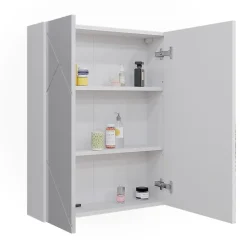 Armoire De Toilette|Vicco Armoire de toilette Blanc Haute brillance 60x75cm